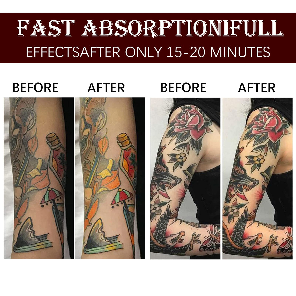 Baume Yecuce posé sur une surface avec un tatouage visible