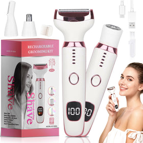 Beanify Rasoir Électrique 4 en 1 vue de face avec têtes interchangeables