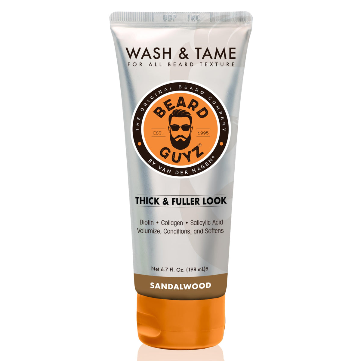 Beard Guyz Wash & Tame shampoo volumisant pour barbe 200ml, bouteille vue de face
