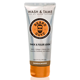 Beard Guyz Wash & Tame shampoo volumisant pour barbe 200ml, bouteille vue de face