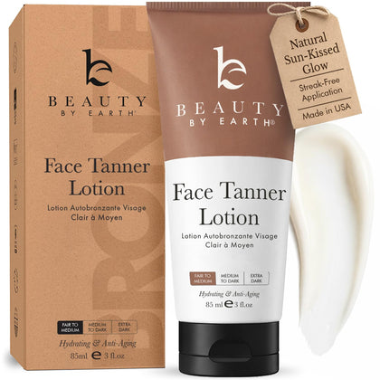 Beauty by Earth Face Tanner Lotion 109g packaging front view