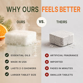 Beauty by Earth Shower Steamers Aromatherapy tablet dissolving in water