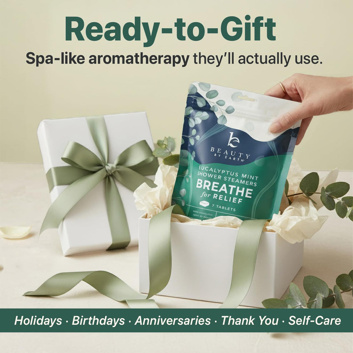 Beauty by Earth Shower Steamers Eucalyptus Menthol with essential oils