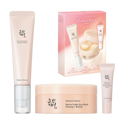 Beauty of Joseon Duo de Soins des Yeux avec Rétinol et Crème Hydratante avant et après