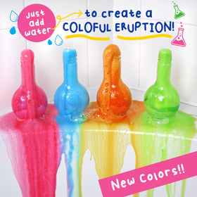 Bécher scientifique Mr. Bubble rempli de mousse colorée