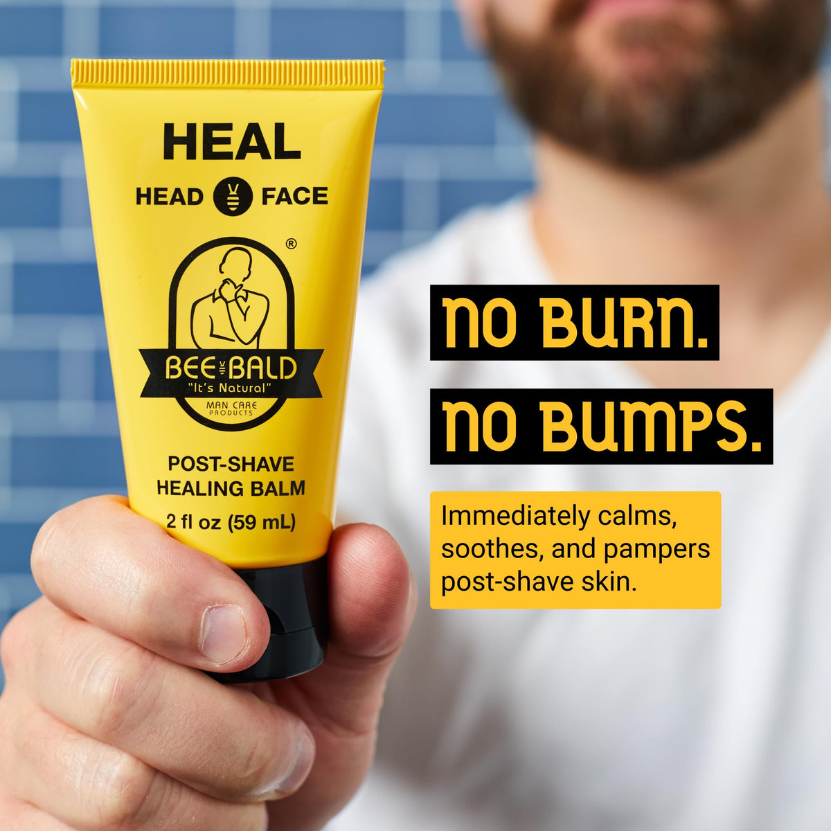 Bee Bald HEAL Baume Après-Rasage 2 fl oz vue arrière