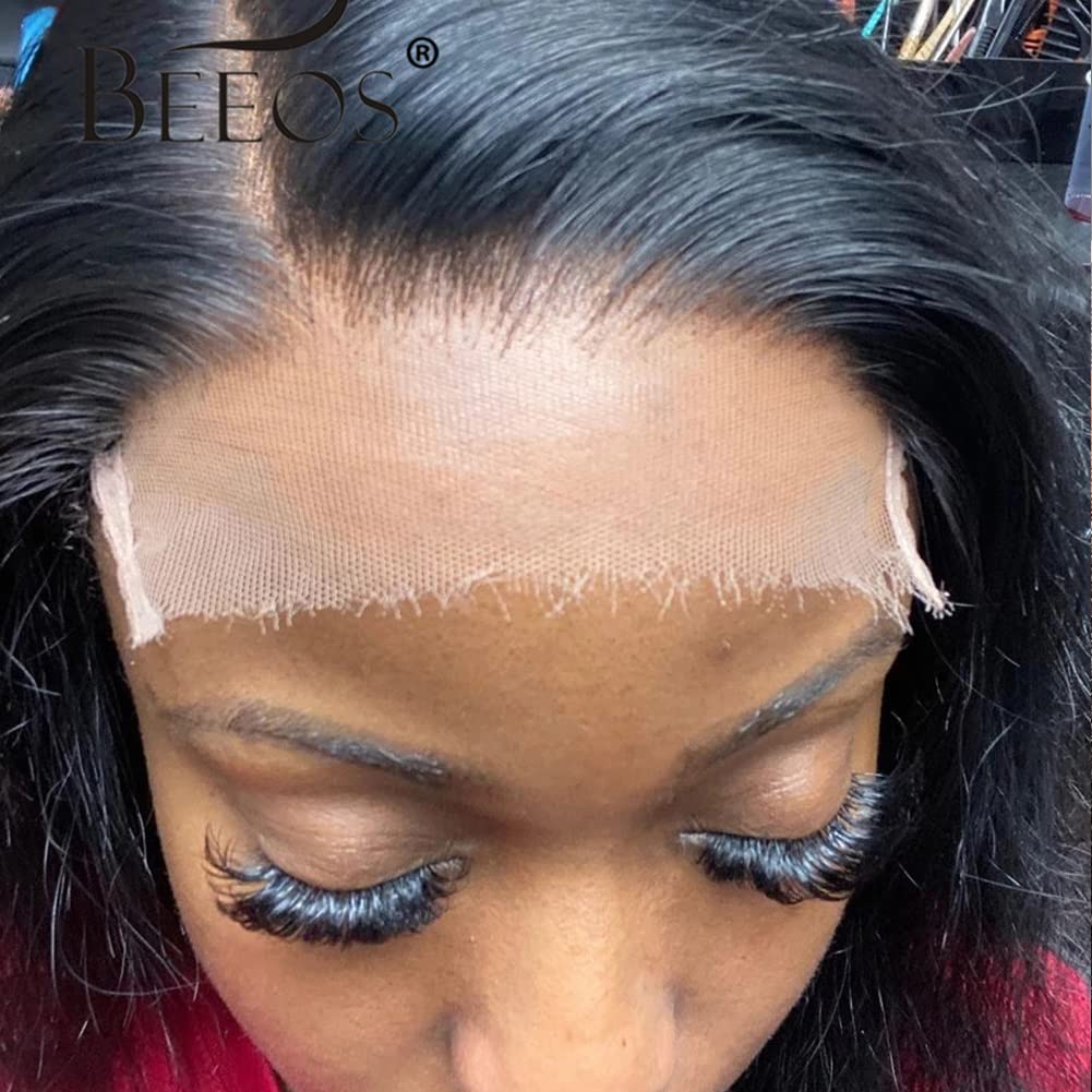 BEEOS 5x5 Lace Closure 18 pouces vue avant avec dentelle HD
