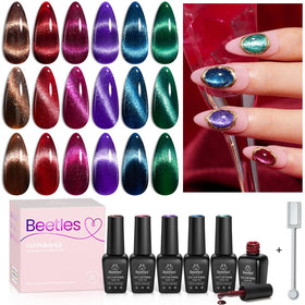 Beetles ensemble de vernis à ongles Cat Eye 6 couleurs vue de face