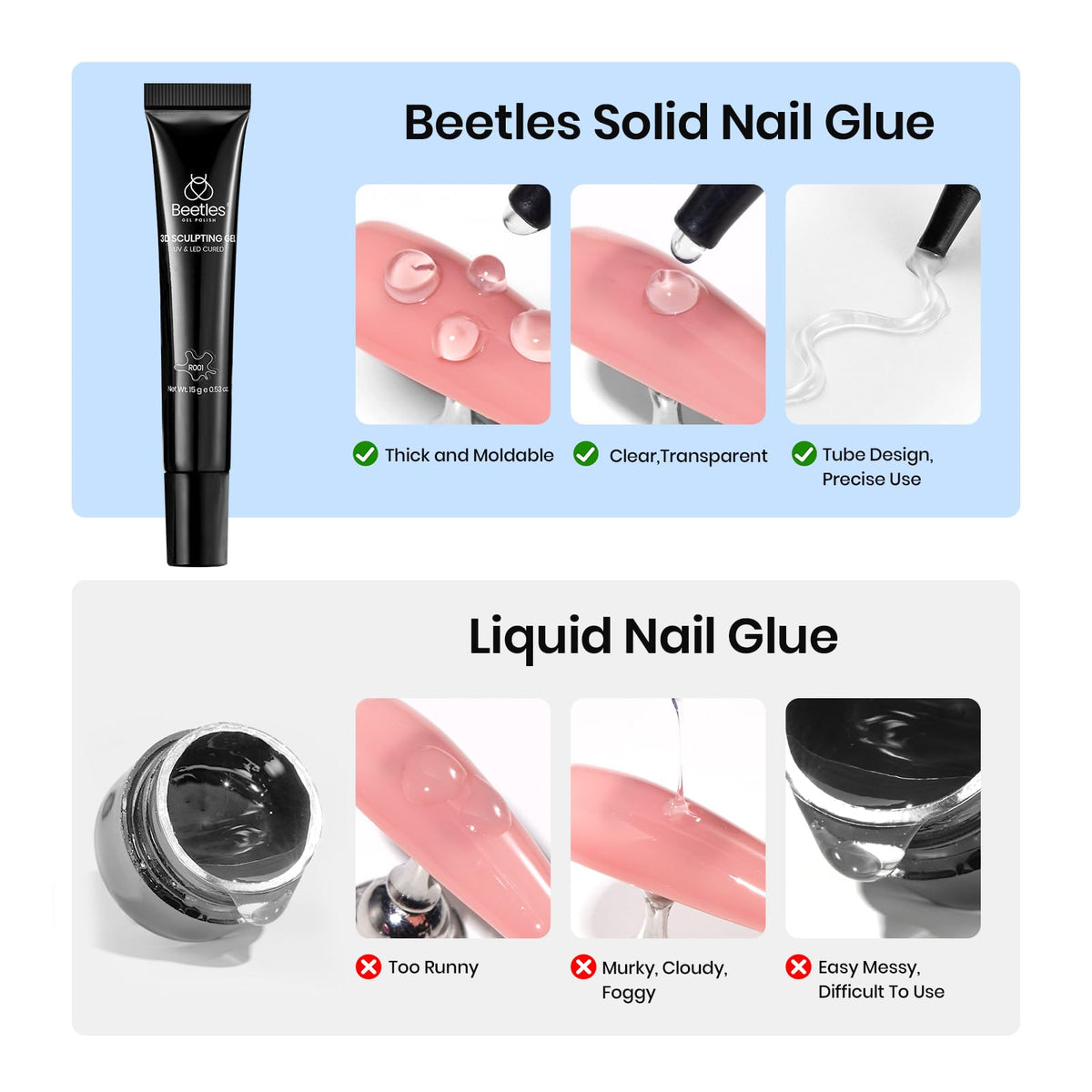 beetles Gel de Sculpture 3 en 1 15ml utilisé pour nail art