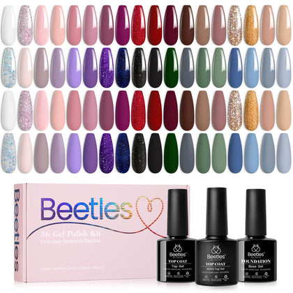 beetles Gel Nail Polish Set avec 36 couleurs de vernis à ongles en gel