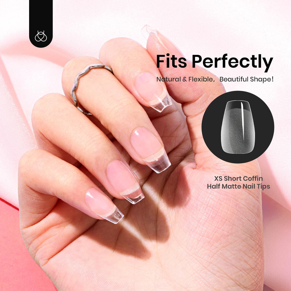 Beetles Gel Nail Tips finished manicure result