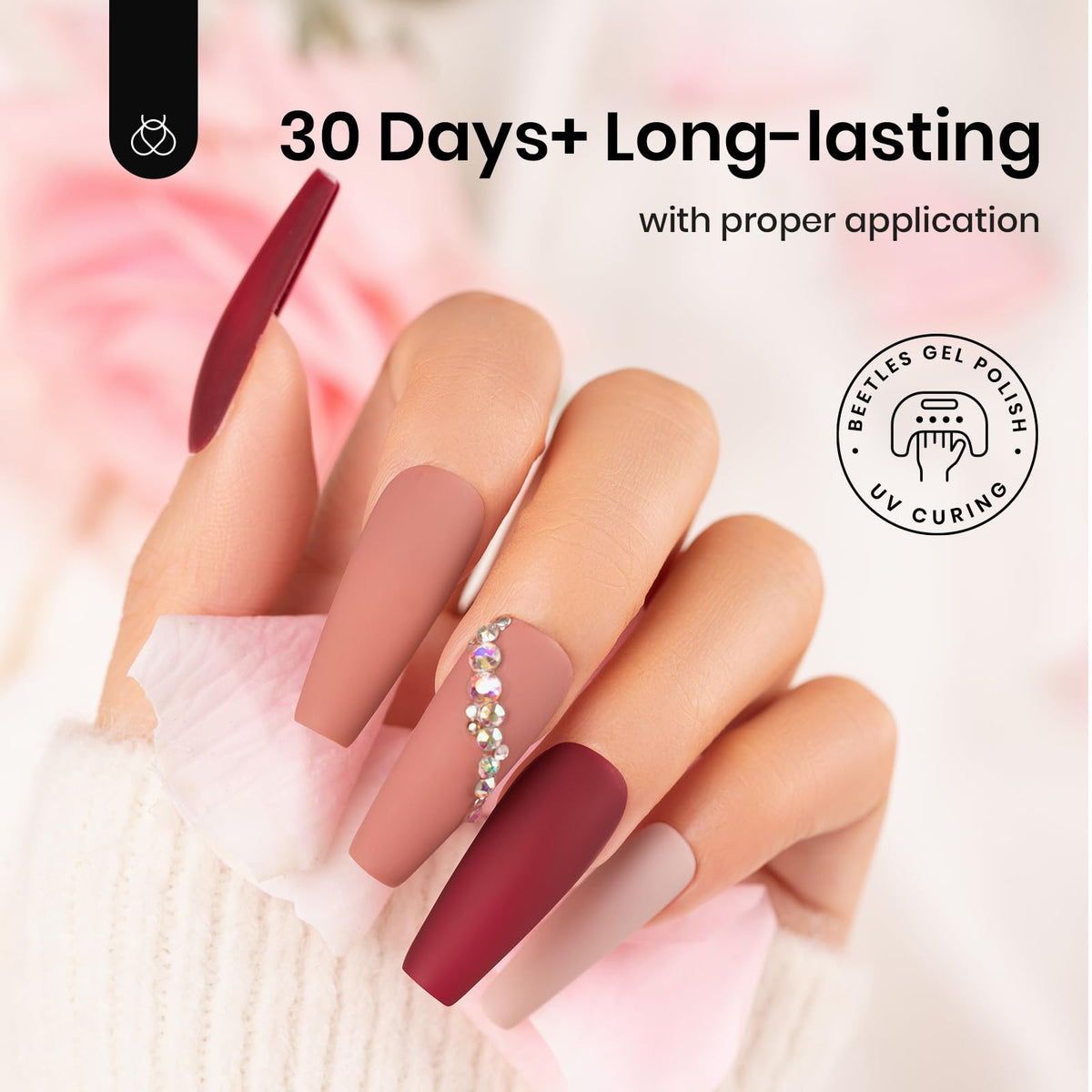 beetles Gel Polish Base Coat 15ml avec vernis coloré