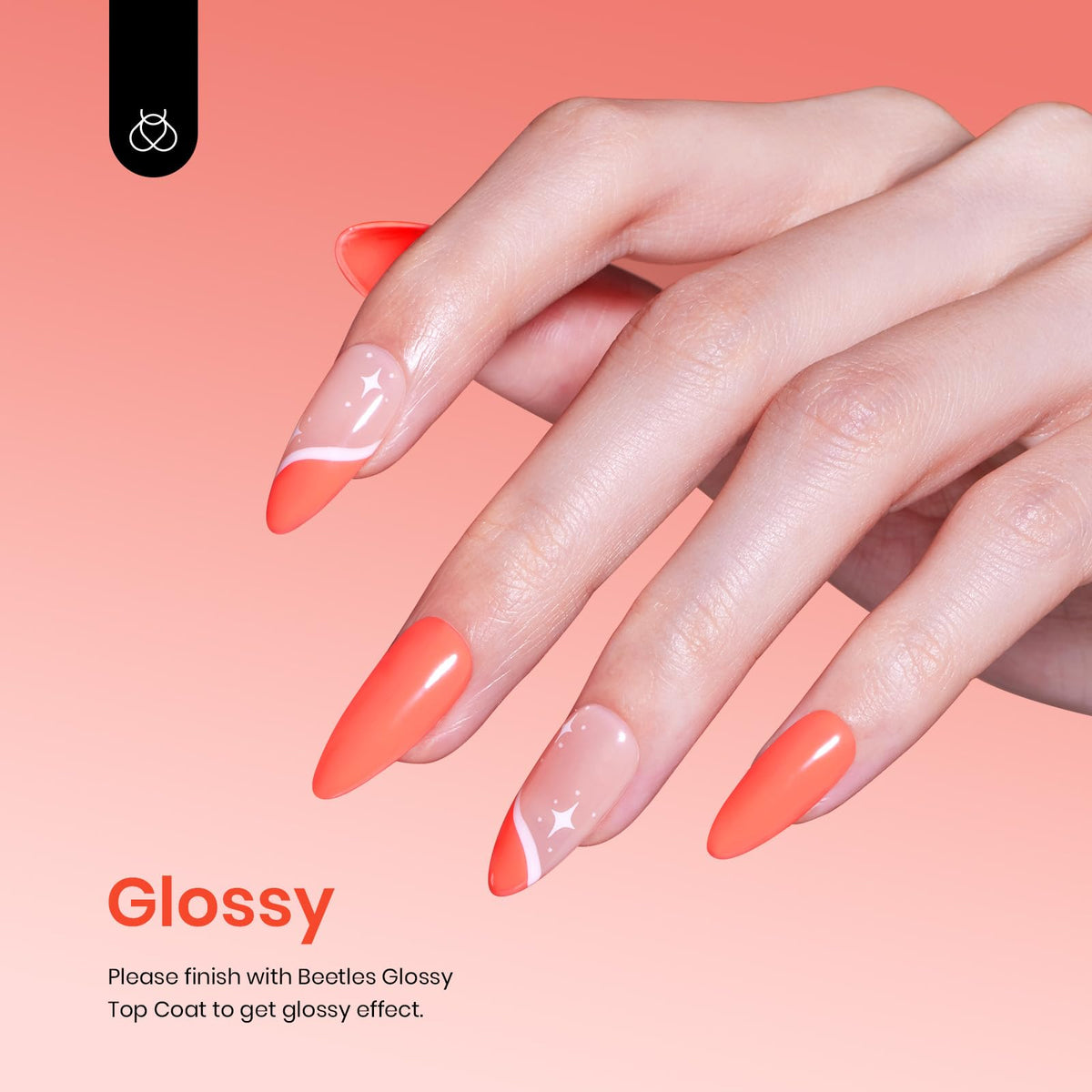 beetles Gel Polish Carly Coral 15ml application sur ongles