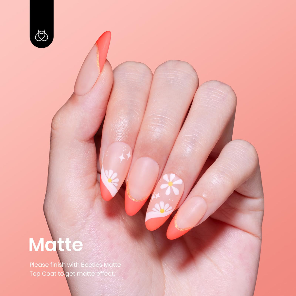 beetles Gel Polish Carly Coral 15ml finition brillante après séchage
