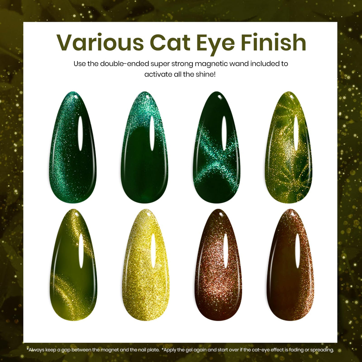 beetles Gel Polish Cat Eye en application sur des ongles