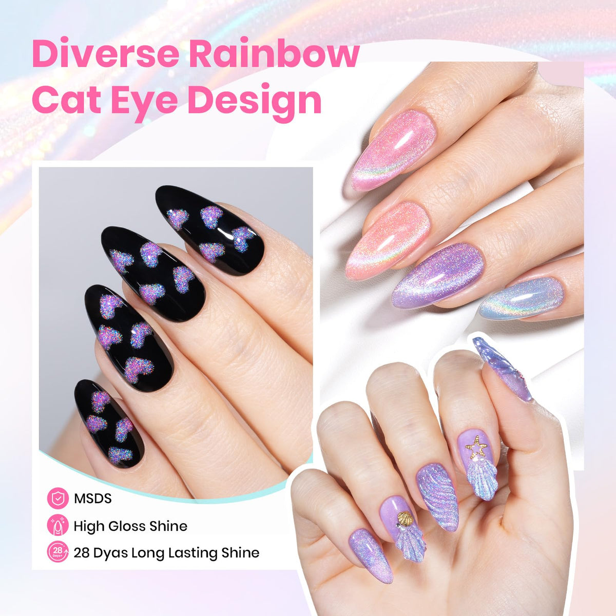 beetles Gel Polish kit avec bâton magnétique, accessoires inclus