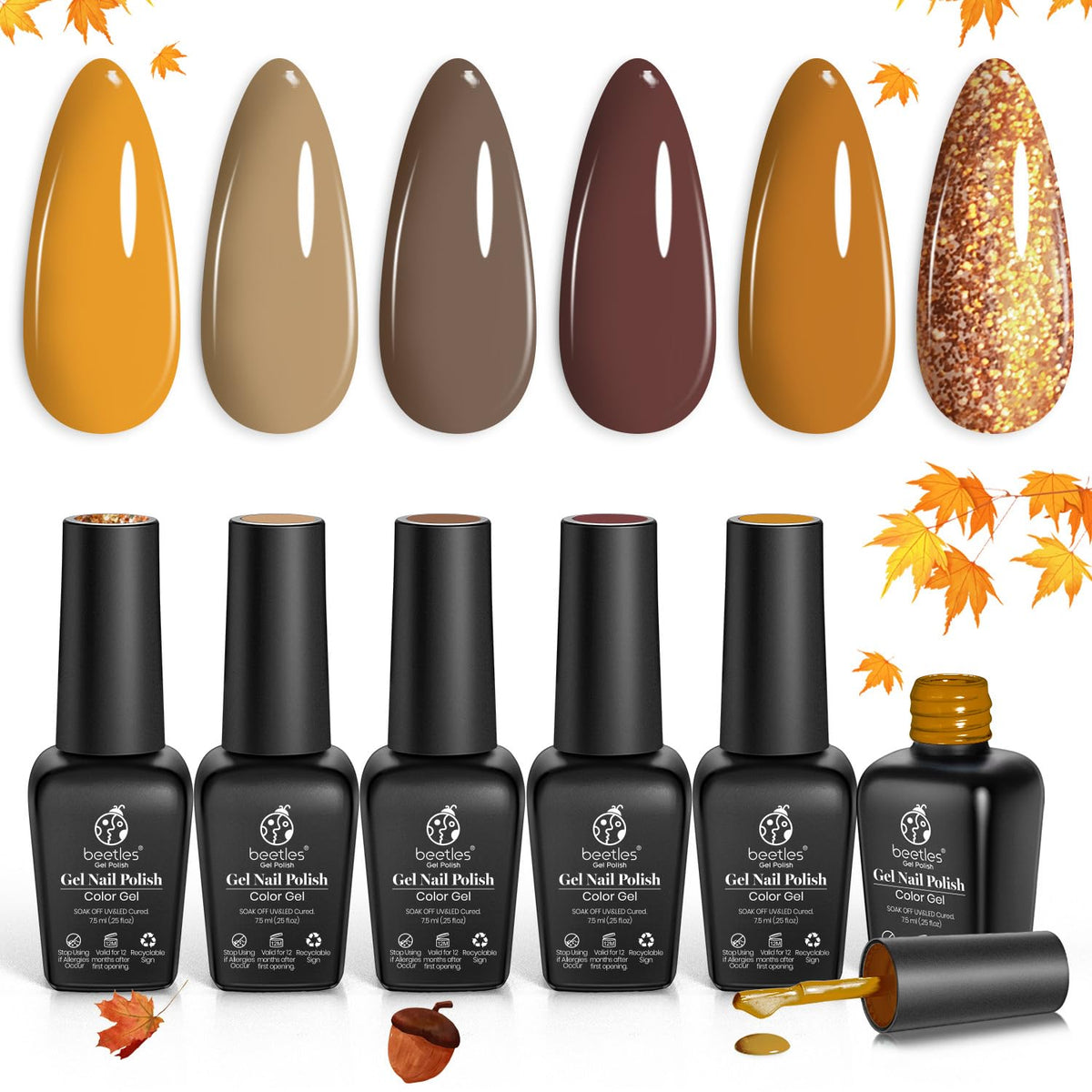 beetles Gel Polish kit de vernis à ongles gel caramel six couleurs