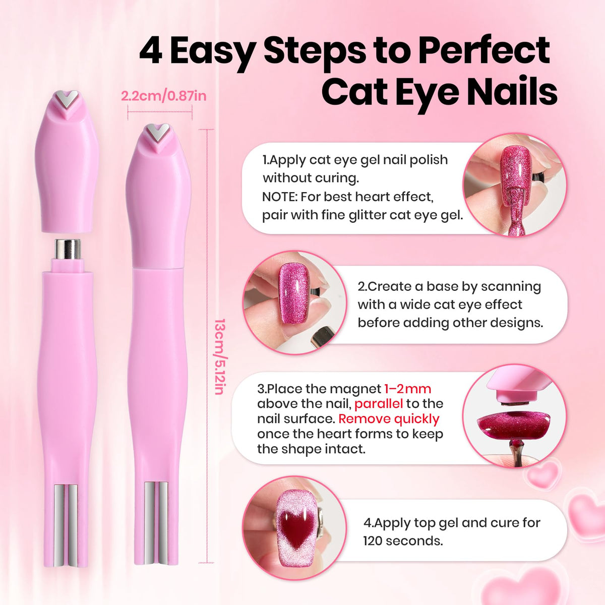 beetles Gel Polish magnet 3 en 1 en action sur des ongles Cat Eye