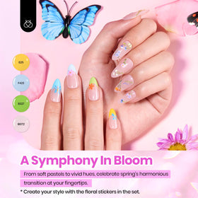 beetles Gel Polish Set avec autocollants floraux inclus