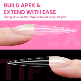 beetles Gel Polish Tipex Instant Apex Tips XL Stiletto tips side view