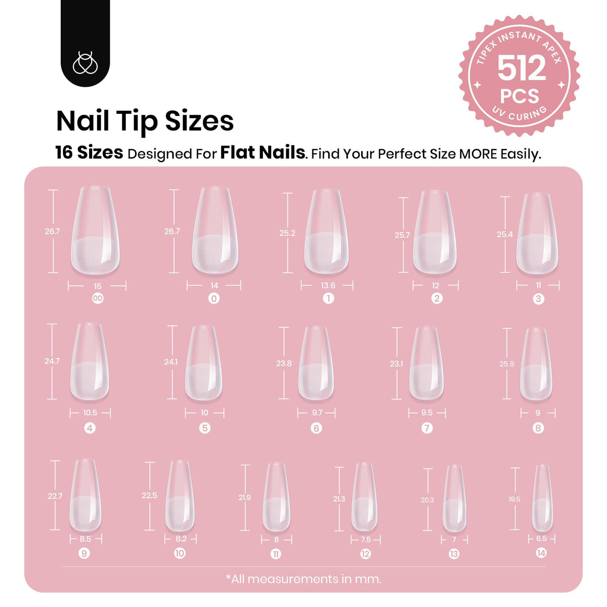 beetles Gel Polish Tips d'Ongles Apex Instantanés, taille 00 à 14