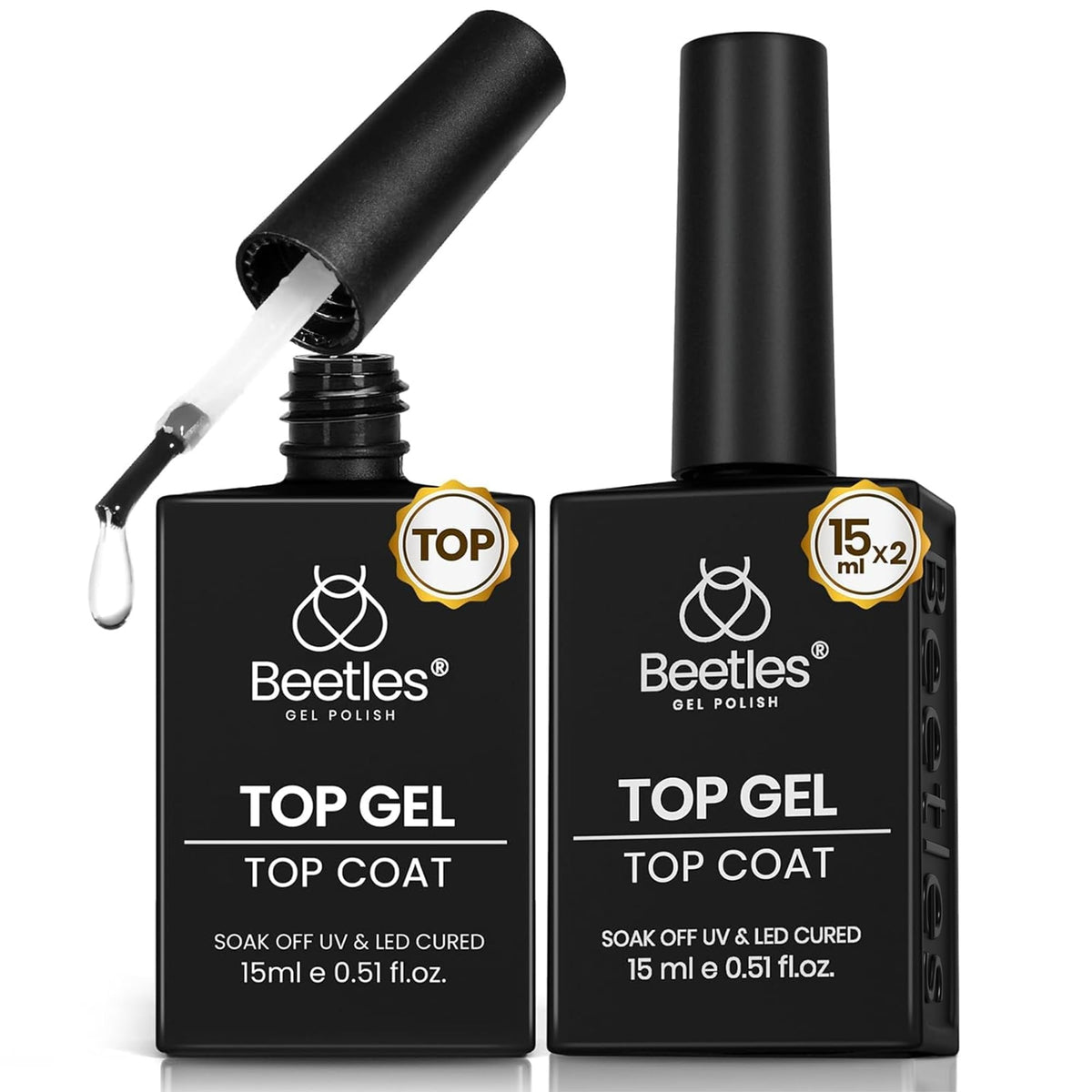 beetles Gel Polish Top Coat Gel 15ml vue avant