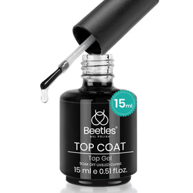 Beetles Gel Polish Top Coat Transparent 15ml bouteille avant