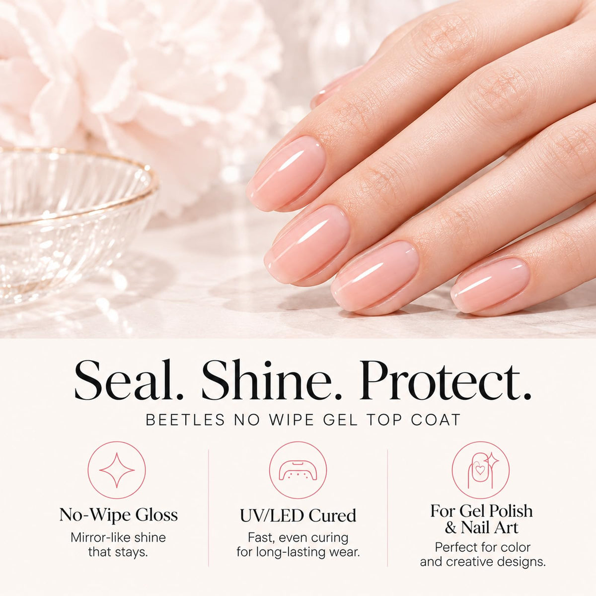 Beetles Gel Polish Top Coat Transparent en packaging