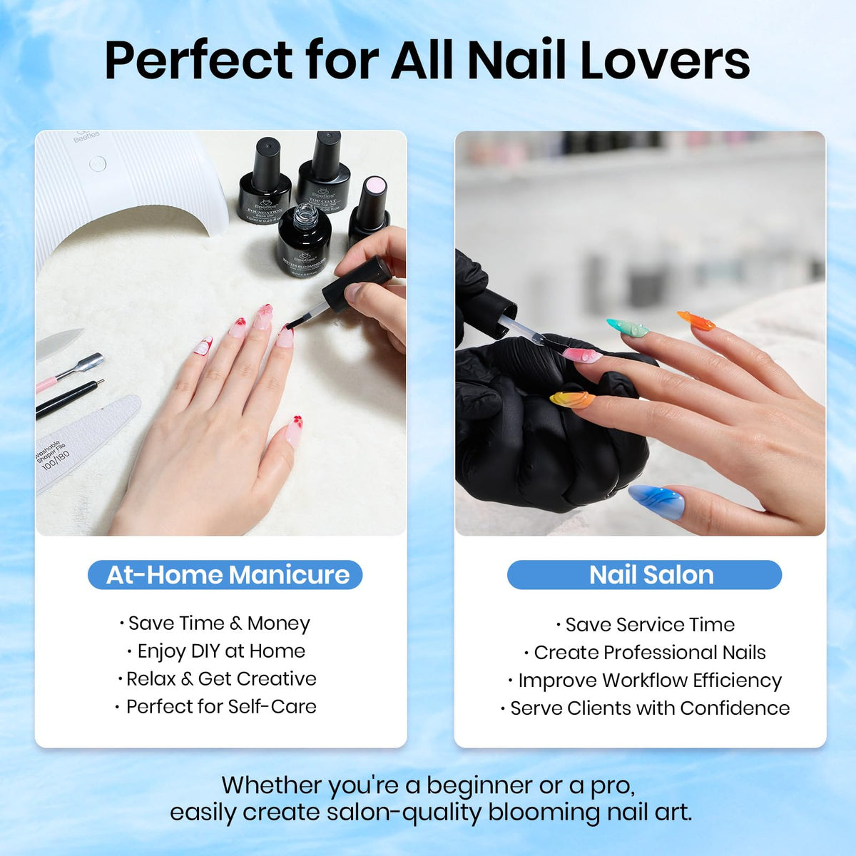 beetles Gel Polish Vernis à Ongles Gel 15 ml effet floral sur ongles
