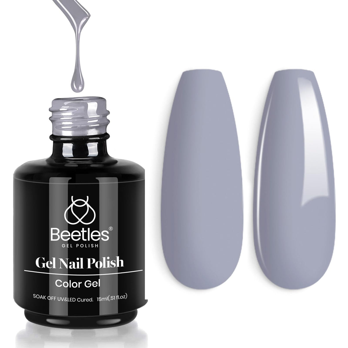 beetles Gel Polish Vernis à Ongles Gel 15ml Couleur Grise A830 - vue avant