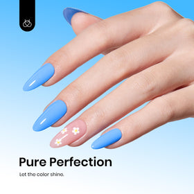 beetles Gel Polish Vernis à Ongles Gel Bleu 15ML c701 sur un fond neutre