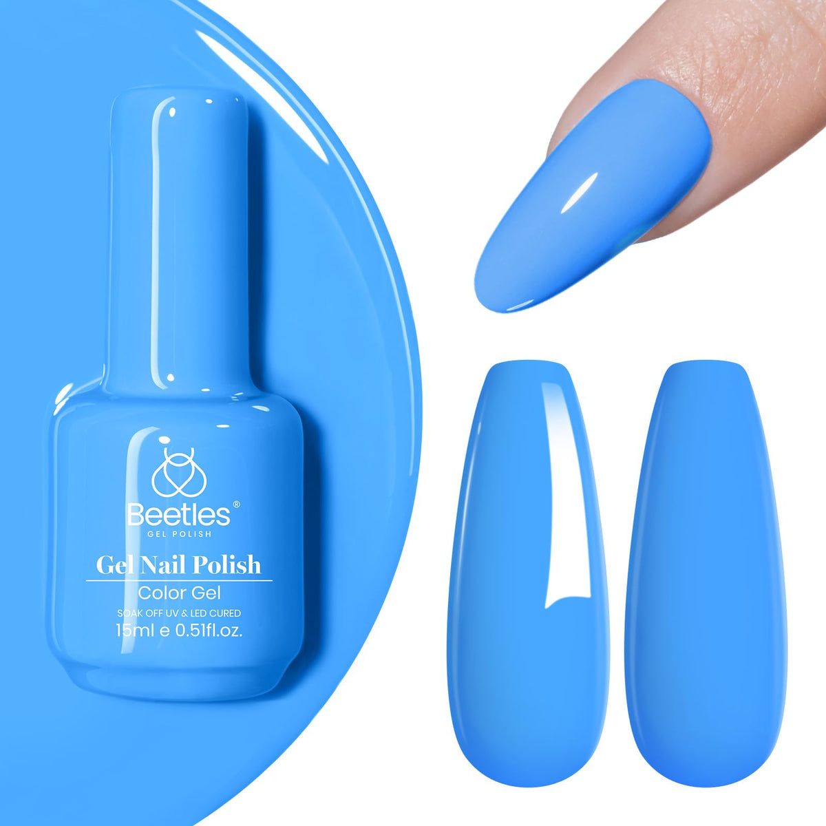 beetles Gel Polish Vernis à Ongles Gel Bleu 15ML c701 vue avant
