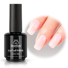 beetles Gel Polish Vernis à Ongles Gel Rose Nude 15ml étiquette et détails