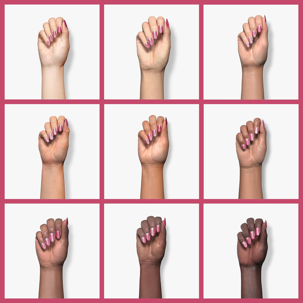 Beetles Gel Polish vernis à ongles paillettes roses 15ML application sur les ongles