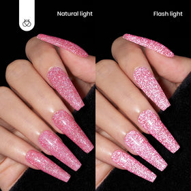Beetles Gel Polish vernis à ongles paillettes roses 15ML avec lampe LED