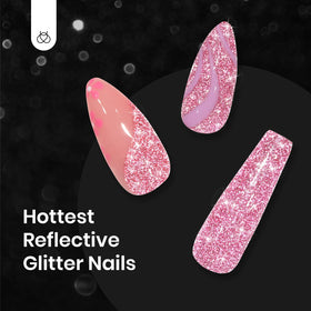 Beetles Gel Polish vernis à ongles paillettes roses 15ML texture pailletée