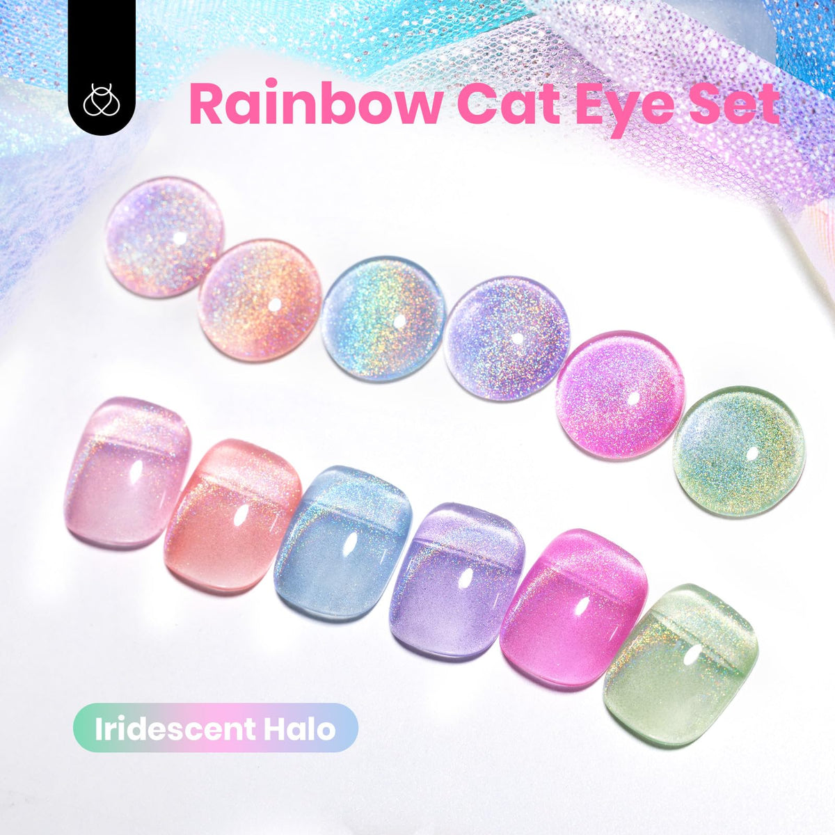beetles Gel Polish vernis Cat Eye rose et bleu, échantillon