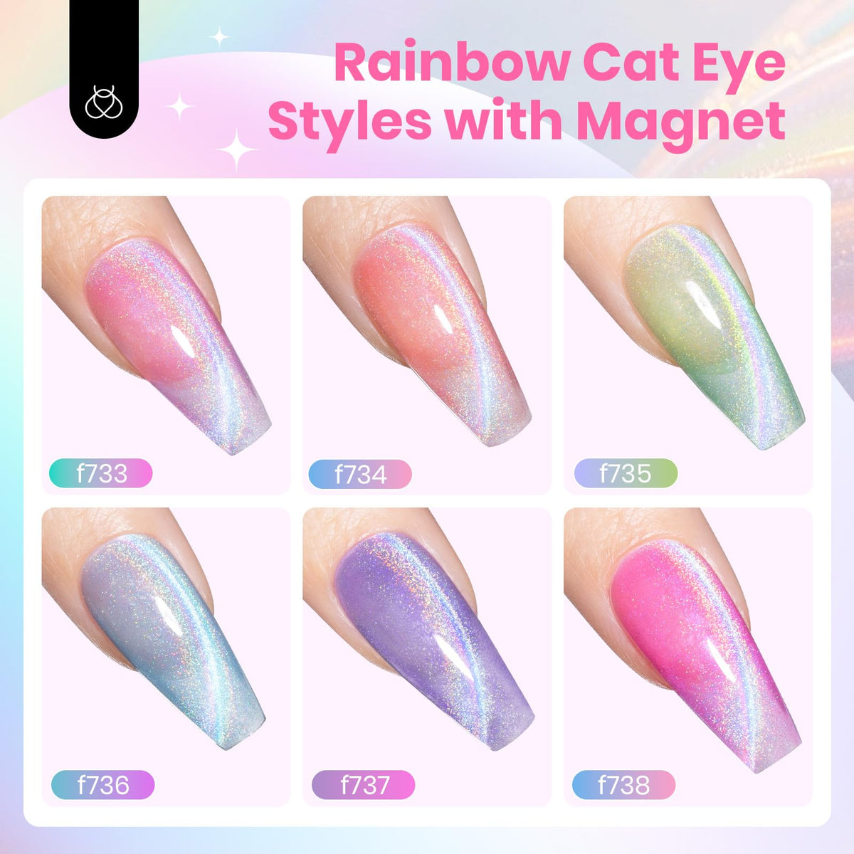 beetles Gel Polish vernis Cat Eye violet, en cours de séchage