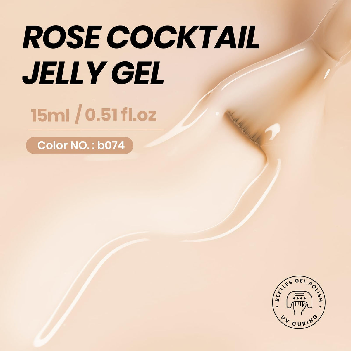 beetles Gel Polish Vernis Gel Nude 15ml application sur ongles