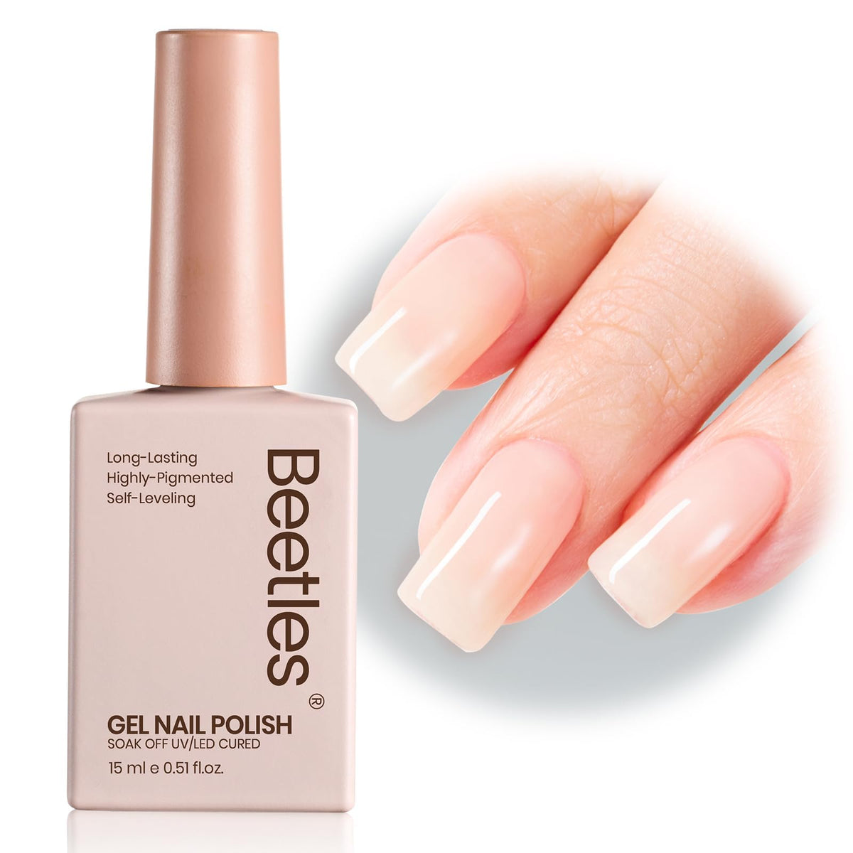 beetles Gel Polish Vernis Gel Nude 15ml bouteille avant