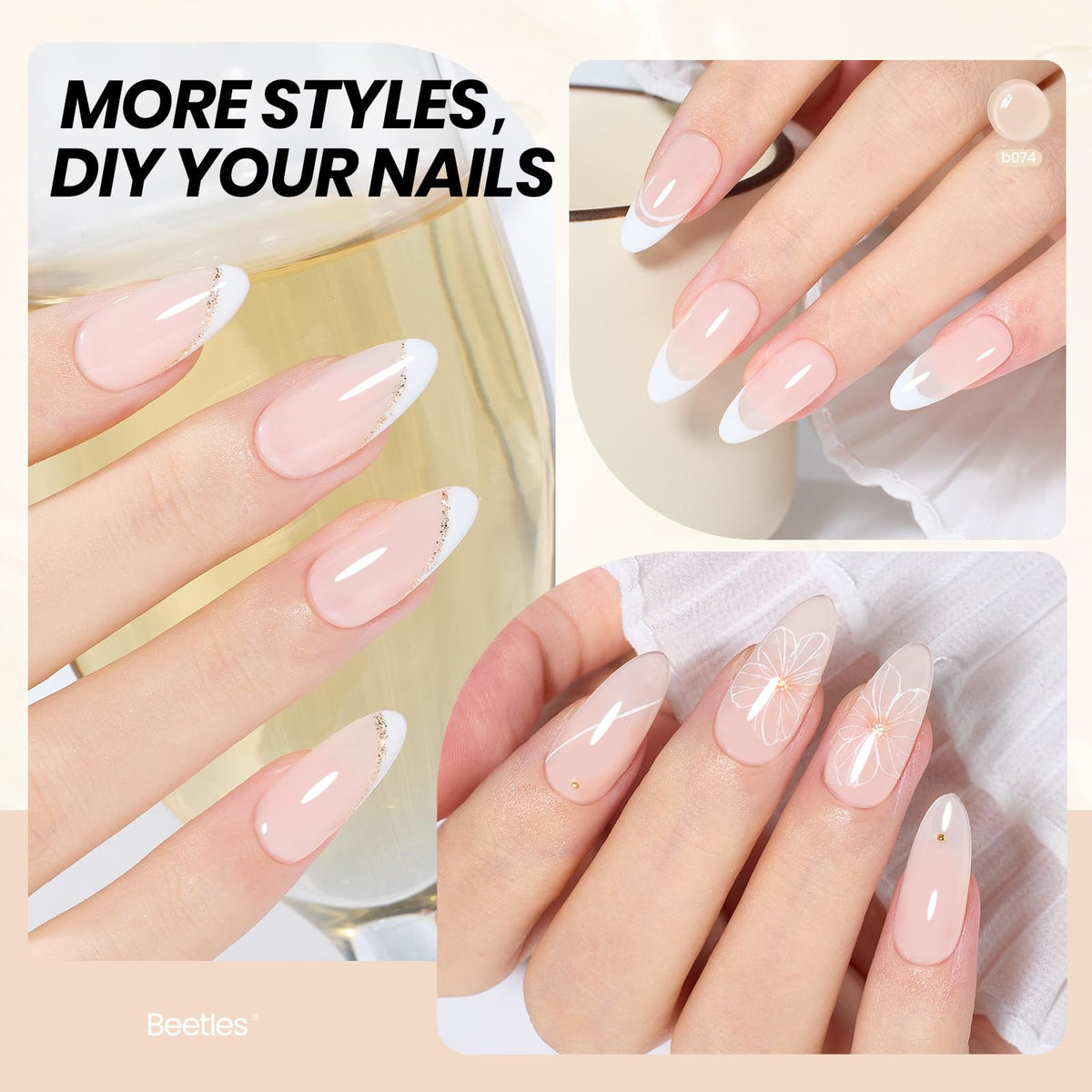 beetles Gel Polish Vernis Gel Nude 15ml design élégant