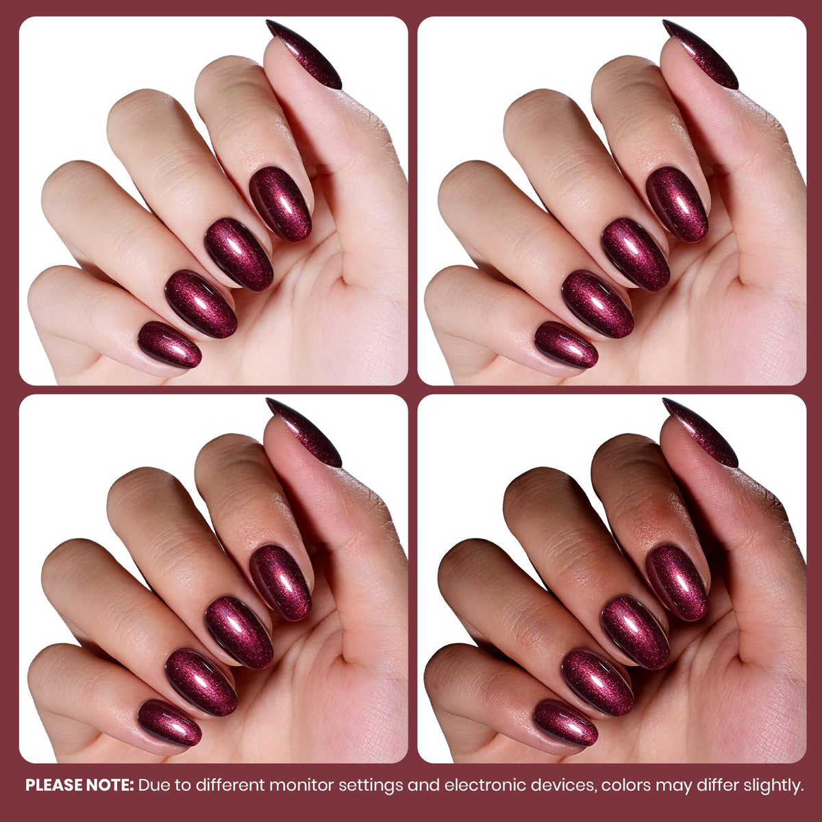beetles Gel Polish Vernis Gel Pailleté Bourgogne 15ml à côté de lampe LED