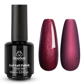 beetles Gel Polish Vernis Gel Pailleté Bourgogne 15ml vue de face
