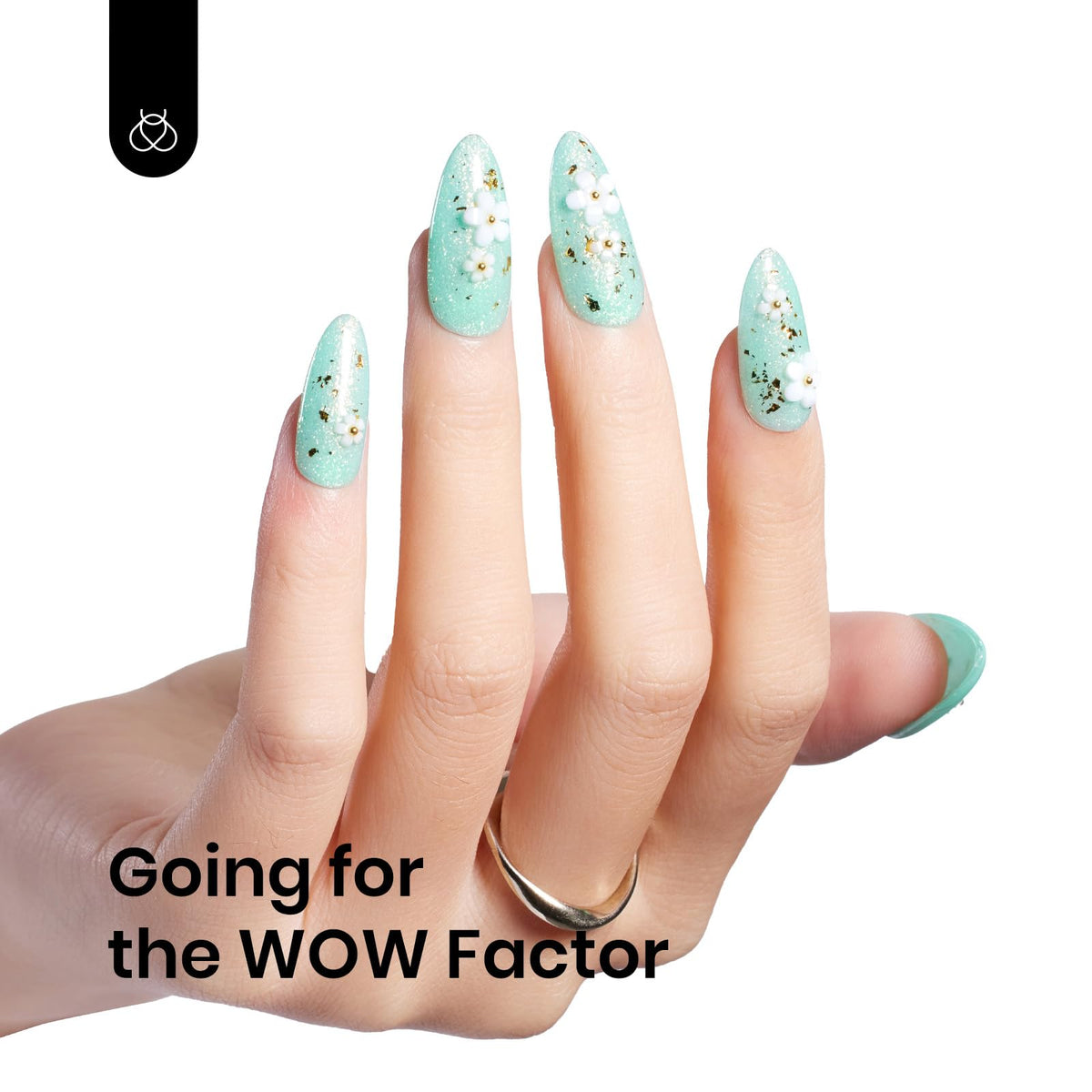 beetles Gel Polish vernis gel vert menthe pailleté 15ml application sur ongles