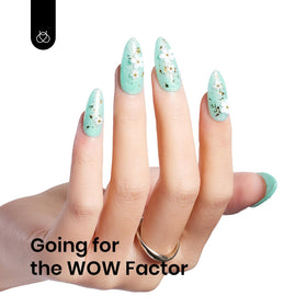 beetles Gel Polish vernis gel vert menthe pailleté 15ml application sur ongles