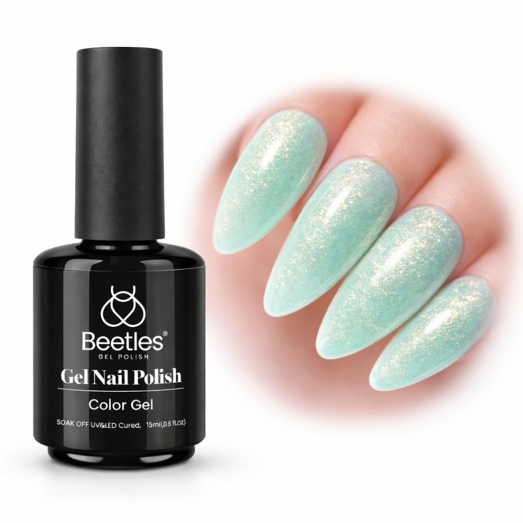 beetles Gel Polish vernis gel vert menthe pailleté 15ml avec autres couleurs de vernis
