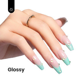 beetles Gel Polish vernis gel vert menthe pailleté 15ml avec paillettes en gros plan