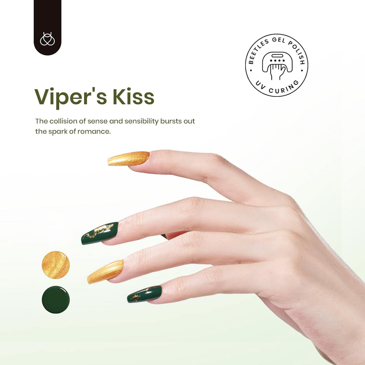 beetles Gel Polish Viper's Kiss vernis à ongles gel couleur verte menthe