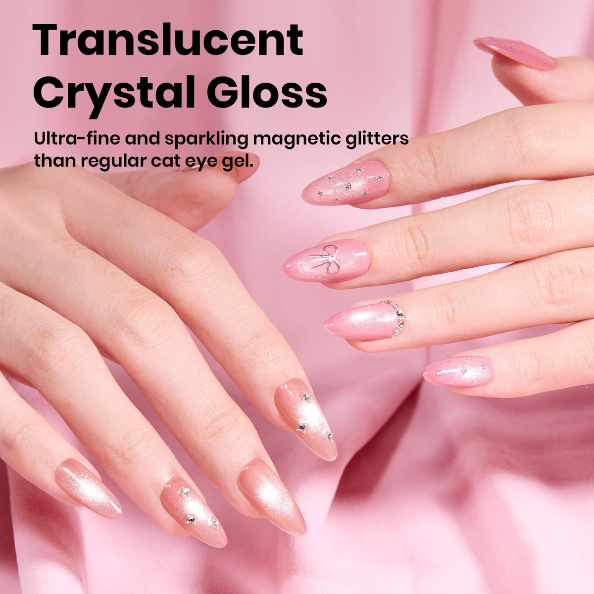 beetles Gel Vernis Cat Eye teinte nude sur ongles