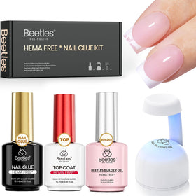beetles kit de colle pour ongles de 15ml avec lampe portable